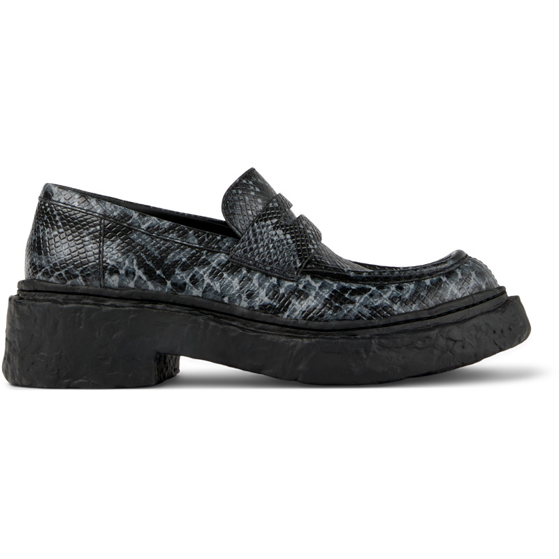 CAMPERLAB Vamonos - Unisex Mocassins - Gris,Noir, taille 37, Cuir lisse