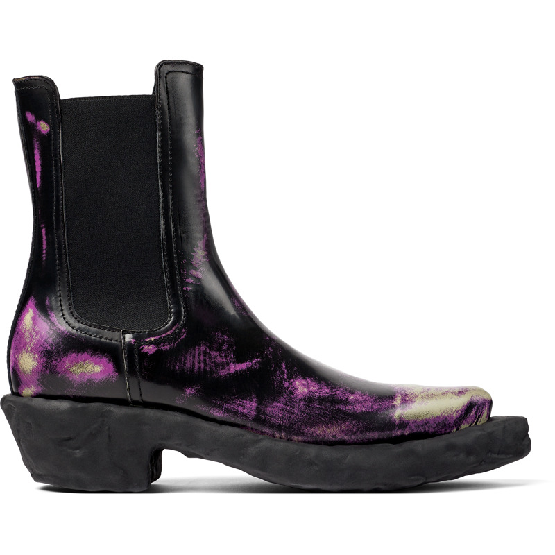CAMPERLAB Venga - Unisex Bottes - Noir,Pourpre ,Beige, taille 44, Cuir lisse