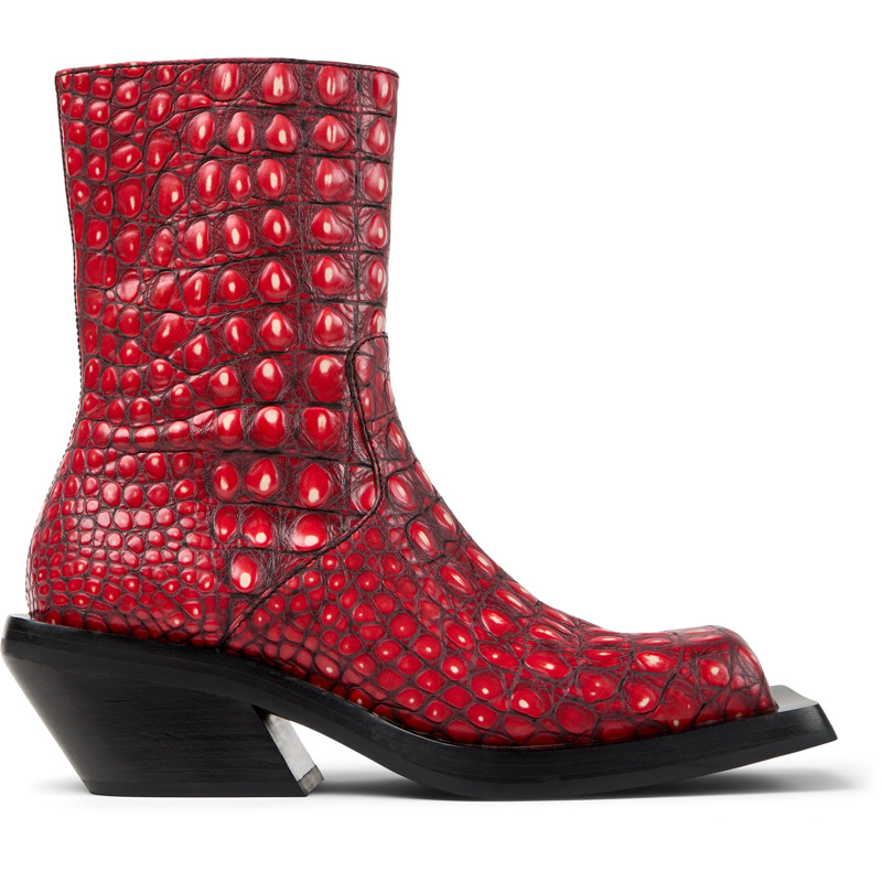 Camperlab Quetal - Unisex Boots - Red, Size 10, Smooth Leather