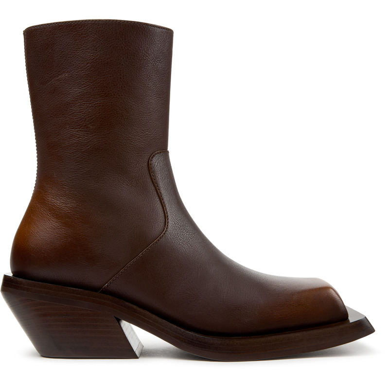 Camperlab Quetal - Unisex Boots - Brown, Size 7, Smooth Leather