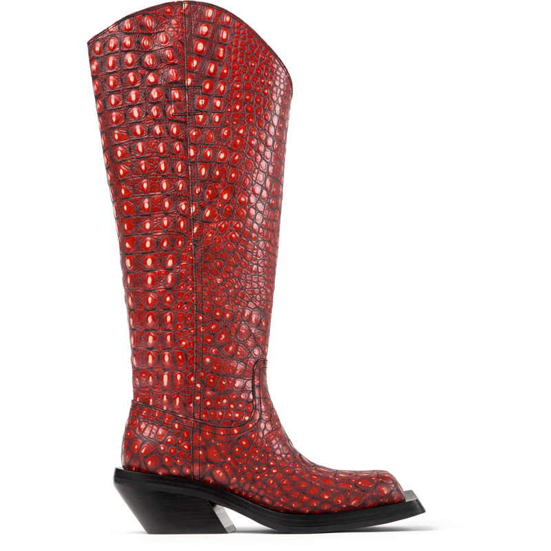 Camperlab Quetal - Unisex Boots - Red, Size 8.5, Smooth Leather