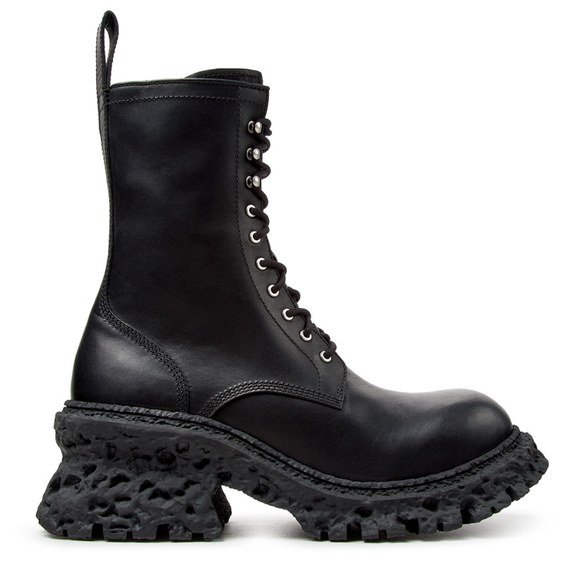 Camperlab Quetal - Unisex Boots - Black, Size 7, Smooth Leather