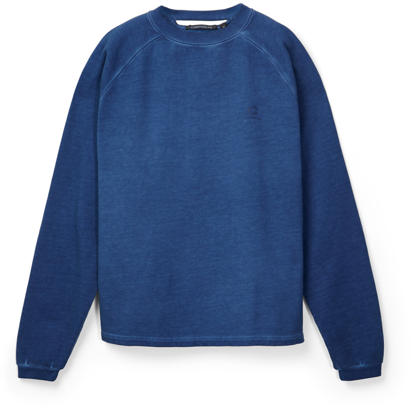 Camperlab Logo Boxy Crewneck - Unisex Apparel - Blue, Size Xs, Cotton Fabric