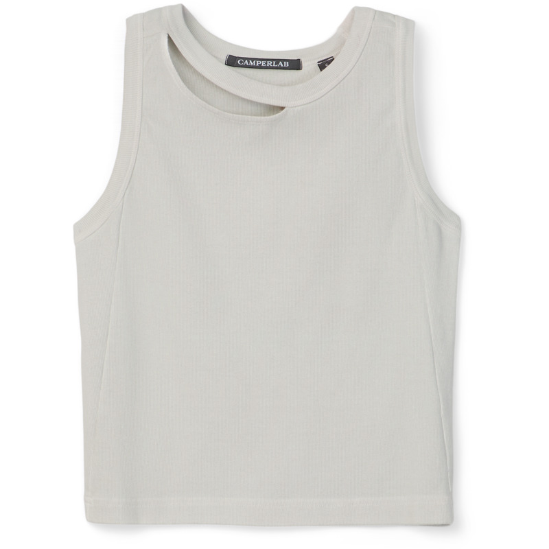 CAMPERLAB CUT-OUT RIBBED TANK TOP - Unisex Tplgy_tops_shirts - Grey, size XL, Cotton fabric