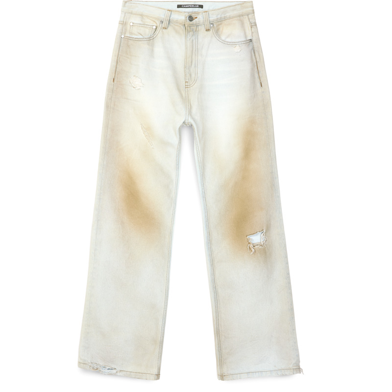 CAMPERLAB WASHED FLARED JEANS - Unisex Tplgy_trousers_shorts - White, size 2, Cotton fabric