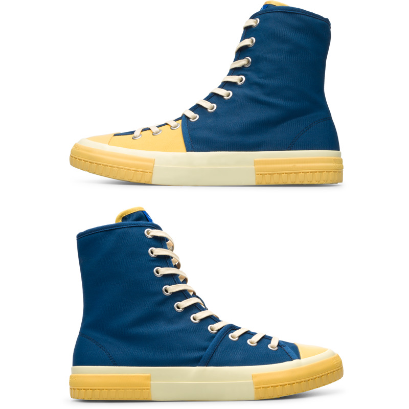 CAMPERLAB Twins - Bottines pour Homme - Bleu,Jaune, taille 46, Tissu en coton