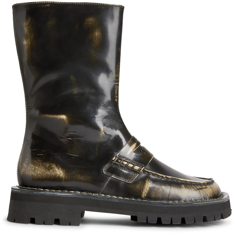 CAMPERLAB Eki - Bottes pour Homme - Noir,Beige, taille 46, Cuir lisse
