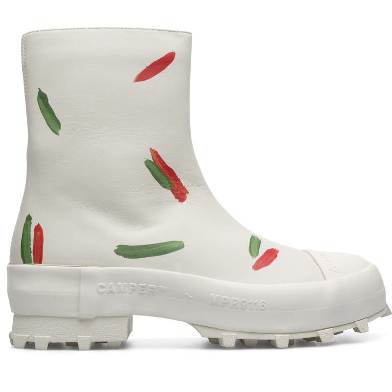 CAMPERLAB Traktori - Stivali per Donna - Rosso ,Verde,Bianco, taglia 39, Pelle liscia