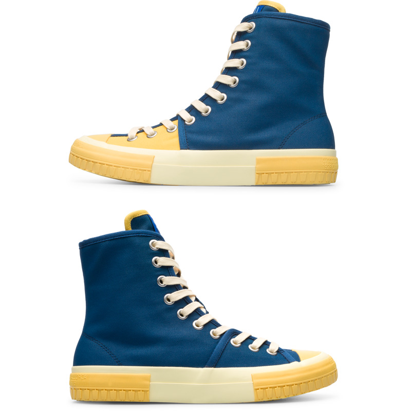 CAMPERLAB Twins - Baskets pour Femme - Bleu,Jaune, taille 42, Tissu en coton