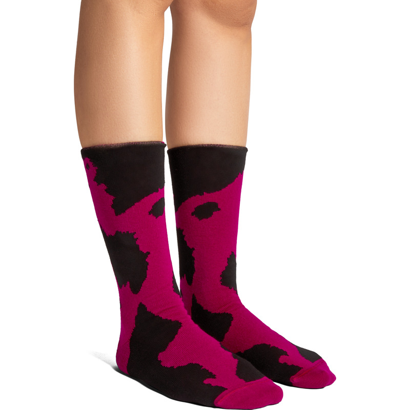 CAMPERLAB Hastalavista Socks - Unisex Chaussettes - Rose,Noir, taille S, Tissu en coton
