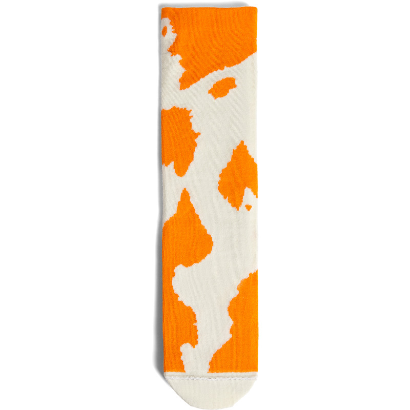 CAMPERLAB Spandalones Sox - Unisex Chaussettes - Orange,Blanc, taille S, Tissu en coton