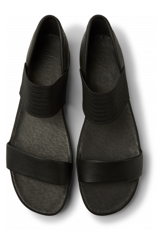 Overhead view of Right Black Sandals for Women