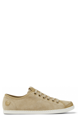 Side view of Uno Beige sneaker for women
