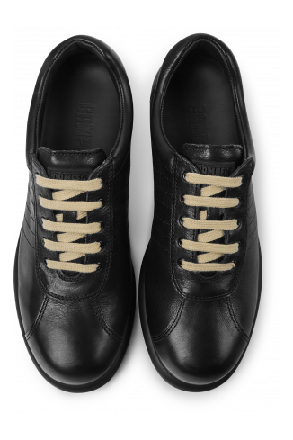 Overhead view of Pelotas Iconic black shoe for women