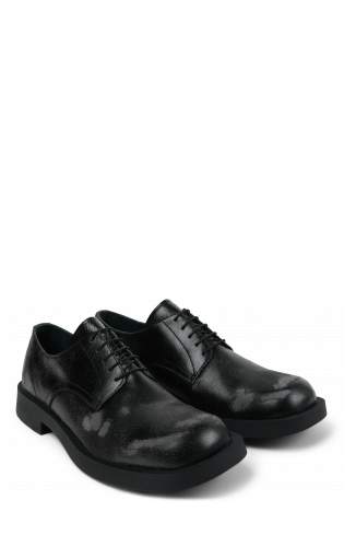 Front view of MIL 1978 Black leather shoes
