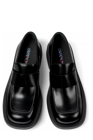 Overhead view of MIL 1978 Black Leather Loafers