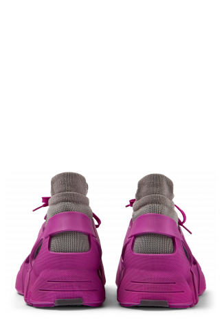 Back view of Tossu Purple caged sneakers