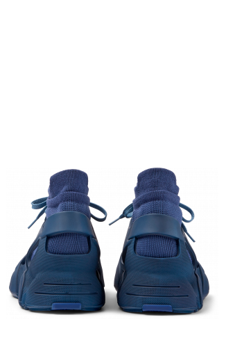Back view of Tossu Blue caged sneakers