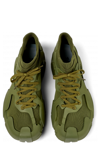 Overhead view of Tossu Green Synthetic Sneaker