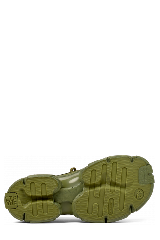 The soles of Tossu Green Synthetic Sneaker