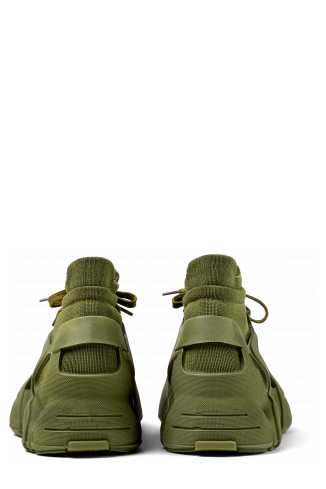 Back view of Tossu Green Synthetic Sneaker