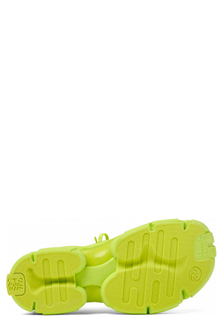 The soles of Tossu Green Synthetic Sneaker