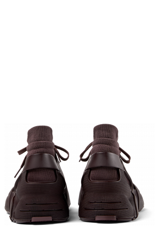 Back view of Tossu Burgundy Caged Sneakers