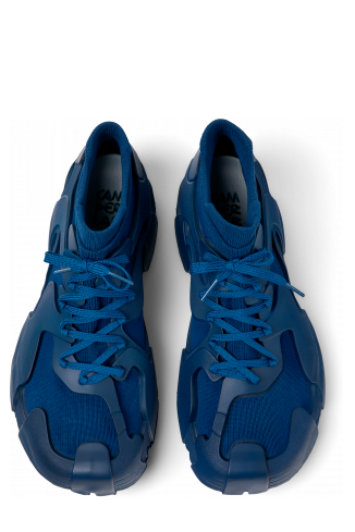 Overhead view of Tossu Blue Caged Sneakers
