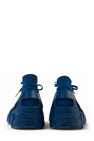Back view of Tossu Blue Caged Sneakers