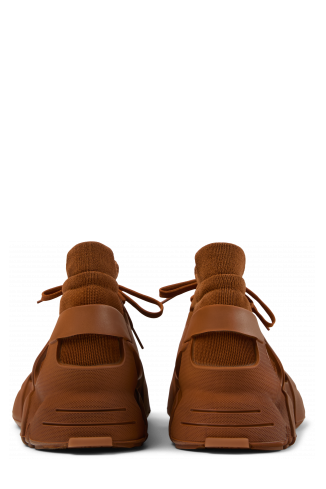 Back view of TOSSU Brown Caged Sneakers