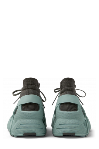 Back view of TOSSU Ice Blue-Gray Caged Sneakers