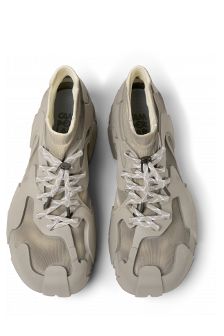 Overhead view of Tossu x CONCEPT(K) Stone Gray Sneakers