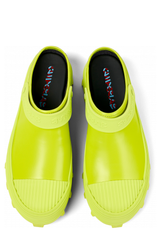 Overhead view of Traktori Green Leather Clog
