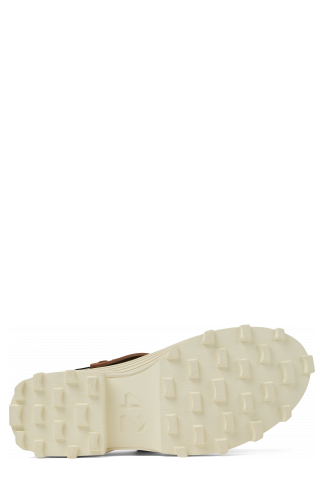 TRAKTORI Sabots en cuir noir-blanc-marron