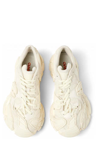 Overhead view of TORMENTA White Textile Sneakers