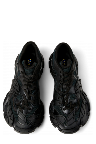 Overhead view of TORMENTA Black Textile Sneakers