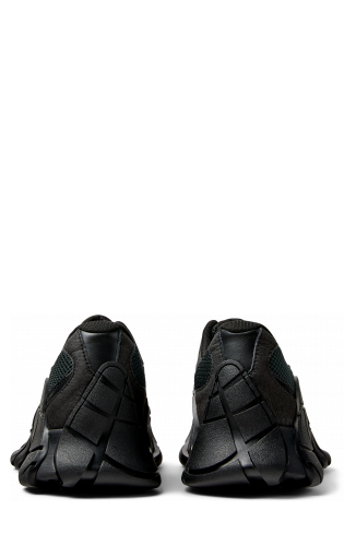Back view of TORMENTA Black Textile Sneakers
