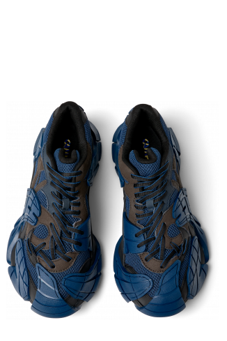 Overhead view of Tormenta Blue and Gray-Black Textile Sneakers
