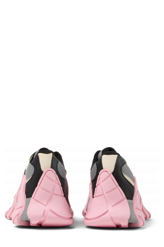 Back view of Tormenta Gray and Black-White Textile Sneakers