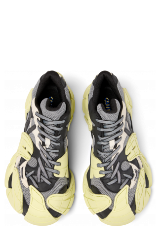 Overhead view of Tormenta Gray and Black-White Textile Sneakers
