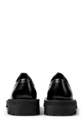 Back view of Eki Black leather shoes