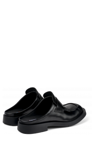 Back view of MIL 1978 Black leather loafer slide