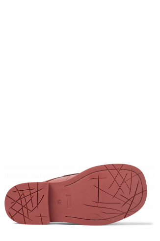 The soles of MIL 1978 Red leather loafer slide