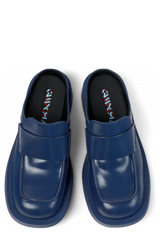 Overhead view of MIL 1978 Blue leather loafer slide