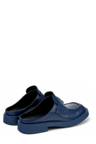 Back view of MIL 1978 Blue leather loafer slide