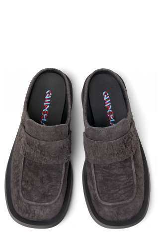 Overhead view of MIL 1978 Gray Nubuck Slide Loafers