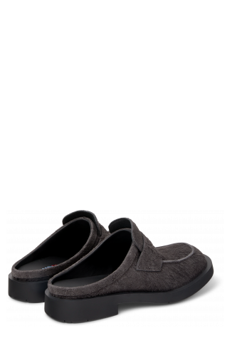 Back view of MIL 1978 Gray Nubuck Slide Loafers