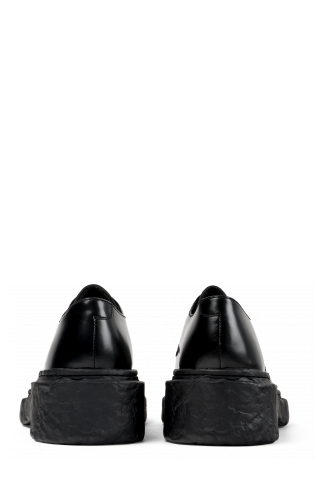 Back view of Vamonos Black Leather Bluchers