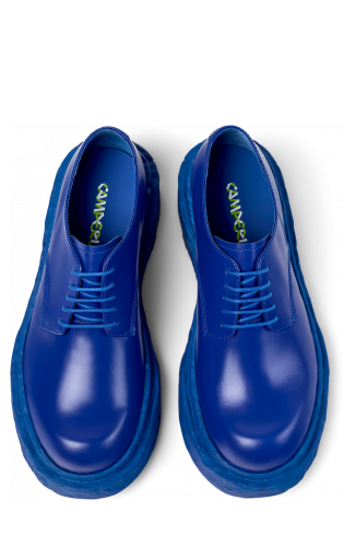 Overhead view of Vamonos Blue Leather Blucher