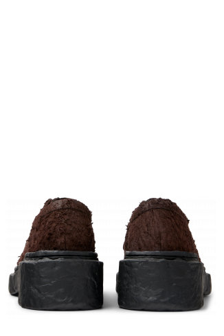 Back view of Vamonos Gray Nubuck Lace-Up Shoes